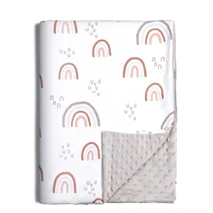 Wholesale Double Layer Baby Soft Minky Dot Receiving Blanket Velvet Plush Reversible Blanket For Newborns And Toddlers