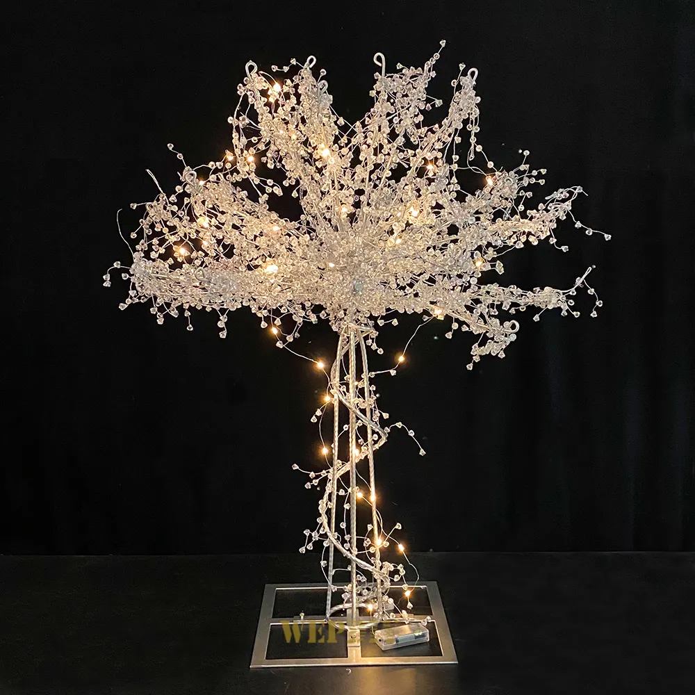 Romantic wedding main table crystal lighting tree ornaments T stage stage road flower stand