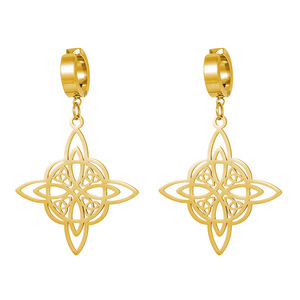 Clip-on <b>Earrings</b> Geometric Celtic <b>Knot</b> Design Silver Tone Fashion Jewelry Gift Women's <b>Earrings</b> - Product Image 2