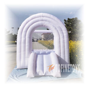 Prêt à expédier blanc arc-en-ciel gonflable trampoline bébé pull videur château de saut maison de rebond pour enfants jeux et sports - Product Image 1