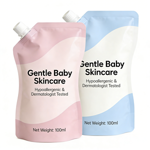 Sacchetto Ecologico Personalizzato con Beccuccio per Prodotti Skincare per Bambini, Confezione Morbida Ricaricabile Antigoccia per Alimenti - Product Image 1