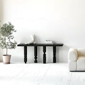 Modern Nordic Antique Japandi Wabi Sabi Oak Wooden Console Table for Dining for Living Room Furniture