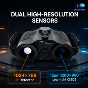Jumelles thermiques HD Fusion avec fusion d'image intelligente CMOS pour faible luminosité, poids léger de 1,4 kg, optique pour 8h de fonctionnement continu - Product Image 3