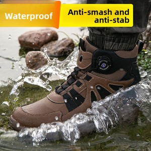 <b>Work</b> Safety <b>Shoes</b> Smash-proof and Puncture-proof Sports Safety <b>Shoes</b> <b>Men</b> Outdoor Mountaineering Wear-resistant Steel Boots - Product Image 4