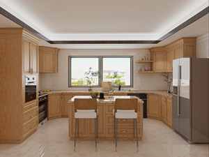 Armoire de cuisine autoportante moderne sur mesure avec moulures en couronne, armoires de cuisine durables pour îlot - Product Image 5