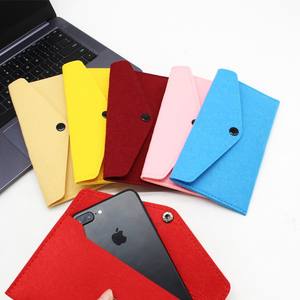 Sac de téléphone en feutre, sac de rangement pour cartes, pochette pour téléphone et porte-monnaie - Couleur et logo personnalisés, sacs en feutre de haute qualité - Product Image 2