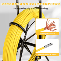 Ruban de poisson en fibre de verre Tanghu 6MM 426FT ruban de pêche tiges de câble ruban de poisson conduit Rodder extracteur de fil avec Cage et support de roue