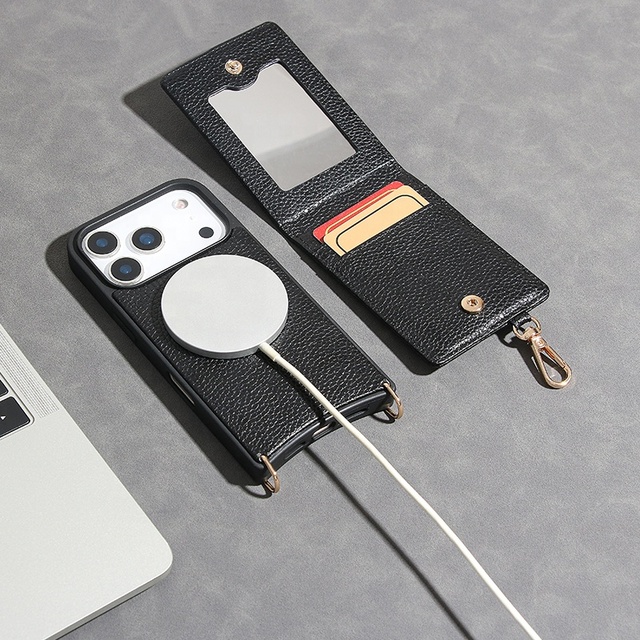 Custom Leather Wallet Crossbody Phone case with Magnetic Detachable Card Holder for Women