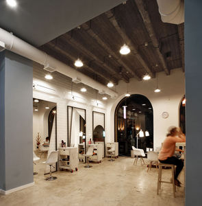 Mobilier de Salon de Coiffure Moderne de Haute Qualité, Design Intérieur Personnalisé, Éclairage LED Complet pour Salon de Beauté, Écologique et Facile à Nettoyer - Product Image 3