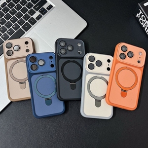 เคสโทรศัพท์มือถือแบบวงแหวนแม่เหล็กใส รุ่น Original Invisible สำหรับ iPhone 17air 16 15 14 Pro Max ป้องกันแรงกระแทก ผิวด้าน พร้อมที่จับ - Product Image 1