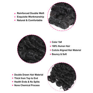 新到货生缅甸卷发束和闭合套装处女人发生缅甸卷发束松波 - Product Image 2