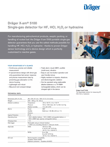 เครื่องตรวจจับก๊าซเดี่ยว DRAGER X-am 5100 รุ่นใหม่ล่าสุด สำหรับ H2O2, / HCL, ไฮดราซีน - Product Image 3