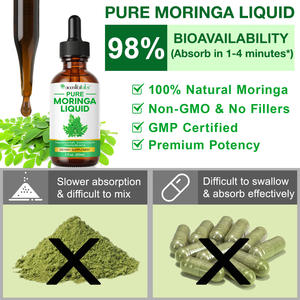 プライベートラベル60mlモリンガ葉エキスサプリメント有機モリンガ液体ドロップ女性用エネルギー代謝免疫サポート - Product Image 4