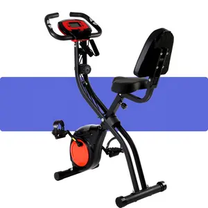 Folding Home Gym Magnetic Exercise Bike For Seniors With Arm Leg Band Pulse Sensor Back Rest Large Seat
