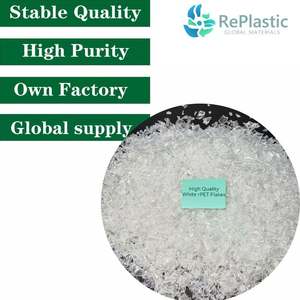 Copos de PET Reciclado Transparentes Blancos de Grado Hot Melt para Hilado de Fibra, Extrusión y Aplicaciones de Grado Alimenticio - Product Image 1