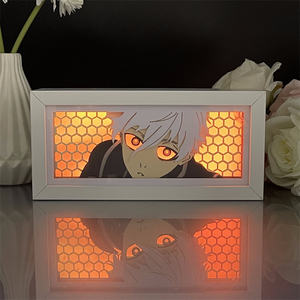 قفل أزرق تشيجيري مانغا قطع الورق أدى ضوء الليل مصباح مستطيلي على شكل صندوق إضاءة أنيمي خفيف المكونات في لتزيين الغرف مكتب استخدام - Product Image 6