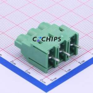 DB910-7.62-3P-GN-S <b>Screw</b> Terminal <b>Block</b> Through hole Component (THT),P=7.62mm Connector 1x3P 7.62mm Green Through Hole - Product Image 1