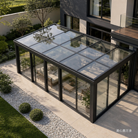 Serre en verre préfabriquée Mexin en aluminium pour véranda, jardin, patio et enclos de piscine