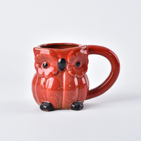 Tasse hybride hibou et citrouille en céramique, 16 oz, avec glaçure réactive, pour bière, café et thé, vaisselle créative d'Halloween en forme d'animal