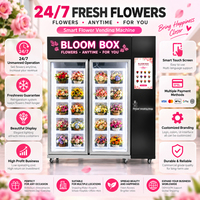 Distributeur de fleurs réfrigéré intelligent pour hall d'hôtel de luxe, service 24h/24 et 7j/7, distributeur de bouquets en libre-service avec écran tactile