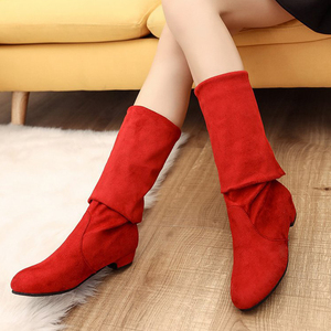 Botas de Montaria para Mulheres com Panturrilha Larga, Botas de Inverno Altas e Planas - Product Image 2