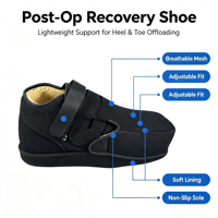Chaussure post-opératoire de décompression de l'avant-pied en gros, avec protection d'orteil amovible, maille 3D, Velcro, cale en TPR, pour la récupération après chirurgie de la voûte plantaire et des orteils
