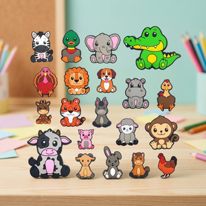 Appliques en plastique personnalisées 2D 3D en forme d'animaux, décorations amusantes unisexes pour enfants, pour sacs, chaussures, chapeaux, fabriquées en usine au Vietnam - Product Image 5