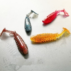 เหยื่อหนอนกลิตเตอร์หลากสี ขนาด 6 ซม. น้ำหนัก <span class=keywords><strong>2.5</strong></span> กรัม ตัวเหยื่อมีเกลียวถอยหลัง หางรูปตัว T เหยื่อหนอนนิ่ม - Product Image 2