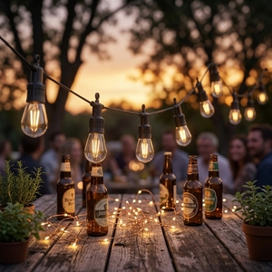 Guirlande lumineuse à ampoules à filament IP65 5M, guirlande <span class=keywords><strong>de</strong></span> mariage, éclairage extérieur pour les fêtes <span class=keywords><strong>de</strong></span> <span class=keywords><strong>Noël</strong></span>, qualité commerciale, LED rétro 110V/220V - Product Image 5