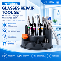 Kit d'outils professionnels pour la réparation de lunettes, pinces de réglage optique, 8 tournevis, 6 pièces, kit d'entretien pour magasin d'optique