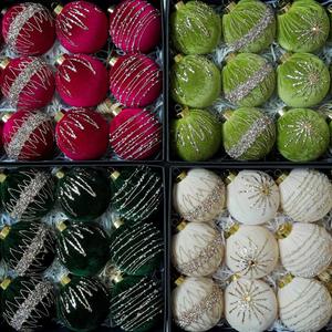 Le vendite calde albero di <span class=keywords><strong>natale</strong></span> ornamento palla da te decorazione appesa con disegno colorato e floccante sfera di perle di <span class=keywords><strong>natale</strong></span> - Product Image 6
