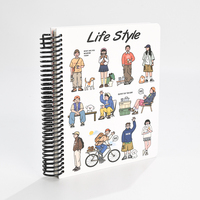 Hardcover Spiralblock A5-Format 100 Blatt UV-Bedruckt Niedlicher Lifestyle Cartoon-Charakter Druck Liniert Schulgeschenk