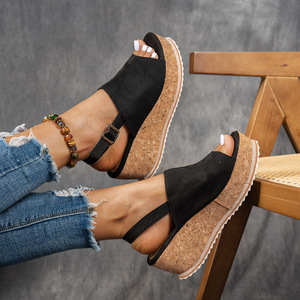 Sandales romaines compensées à plateforme pour femmes, imprimé léopard, nouvelle collection été européenne et américaine - Product Image 4