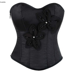 Unsichtbarer Reiß verschluss Verstellbare Blumen kristall Korsette Frauen Baskisches Korsett Bustier Top Applique Body Shape wear - Product Image 1