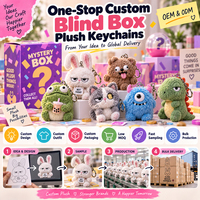Porte-clés en peluche personnalisés en boîte mystère OEM ODM, mini animaux en peluche mignons, breloques de sac, vente en gros pour les boutiques de cadeaux et les marques de détail