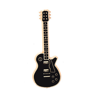 Alla moda in metallo dorato spilla per chitarra per spilla inciso per concerto regalo distintivo con stampa digitale nota per gli amanti della musica - Product Image 5