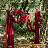 Ensemble de 3 arches décoratives de luxe élégantes en soie artificielle pour mariage, remise de diplôme, Saint-Valentin, pour portes et extérieur