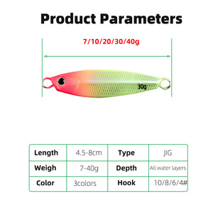 Nuovo Arrivo: Esche Metalliche Luminose da 7g a 40g, Affondamento Rapido, per Lanci Lunghi, Jig Luminosi - Product Image 2