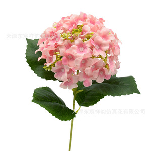 Composition florale artificielle en soie d'hortensias Dongchen Crafts, branche unique de 13 cm de diamètre, fleurs pour vase, style pastoral, pour table - Product Image 3