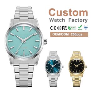Reloj Clásico de Lujo de Acero Inoxidable 316L, Resistente al Agua 5BAR, con Logotipo Personalizado de Fábrica OEM, para Hombre, Azul, Casual, Mecánico Automático - Product Image 2