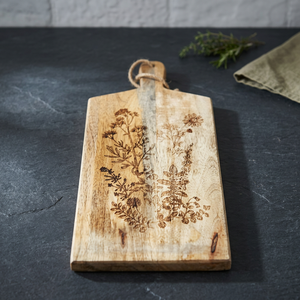 Tabla de cortar de madera rectangular con grabado floral, tabla para servir, tabla de preparación de alimentos para cocina - Product Image 3