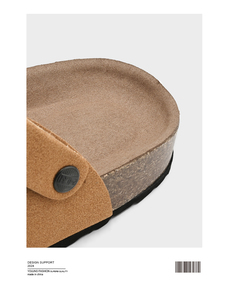 Unisex Ấm Cúng Trong Nhà Ngoài Trời Mùa Đông Dép Biểu Tượng Tùy Chỉnh Da Lộn PU Da Nút Chai Duy Nhất Mule Dép Đi Trong Nhà Len Lông Vải Đệm - Product Image 5