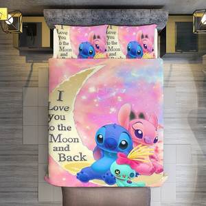 Personnalisé entièrement numérique 3D imprimé je t'aime drap de lit tissu housse de couette ensemble King Size concepteur dessin animé couple <span class=keywords><strong>série</strong></span> ensemble de literie - Product Image 5