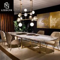 Vente en gros de meubles de maison à prix d'usine ensemble de tables et de chaises de bureau rectangulaires et design pour la salle à manger en marbre
