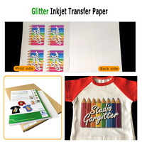 Pla A3 A4 presse imprimable paillettes eau imperméable coton T-Shirt lumière 20 feuilles papier de transfert de chaleur pour imprimantes à jet d'encre