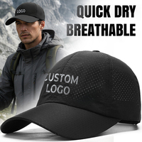 Casquette de baseball sportive en tissu mesh respirant, imperméable, protection solaire, séchage rapide, réglable, pour la randonnée, la course à pied, le cyclisme, faible MOQ