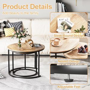 SENYU Hot Sell Modern Panel Coffee <b>Table</b> Set with Adjustable <b>Wooden</b> <b>Side</b> <b>Tables</b> and Metal Frame Balcony <b>for</b> <b>Living</b> <b>Room</b> - Product Image 4