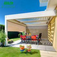 Pergola intelligente en aluminium, motorisée, à lames orientables, toit résistant aux intempéries, gazebo bioclimatique sur mesure, pavillon