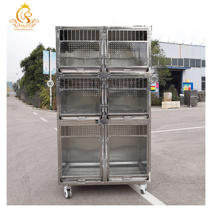 सबसे अच्छी कीमत में 3-परत स्टेनलेस स्टील पालतू फोल्डिंग पिंजरे के लिए 8 दरवाजों के साथ कुत्ते निदान पशु चिकित्सा संयोजन - Product Image 2