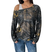 T-shirt Femme à Prix Bas, Hauts pour Femmes, T-shirts pour Dames, Top Vintage Esthétique à Manches Longues Effet Deux Pièces pour Tenue Décontractée